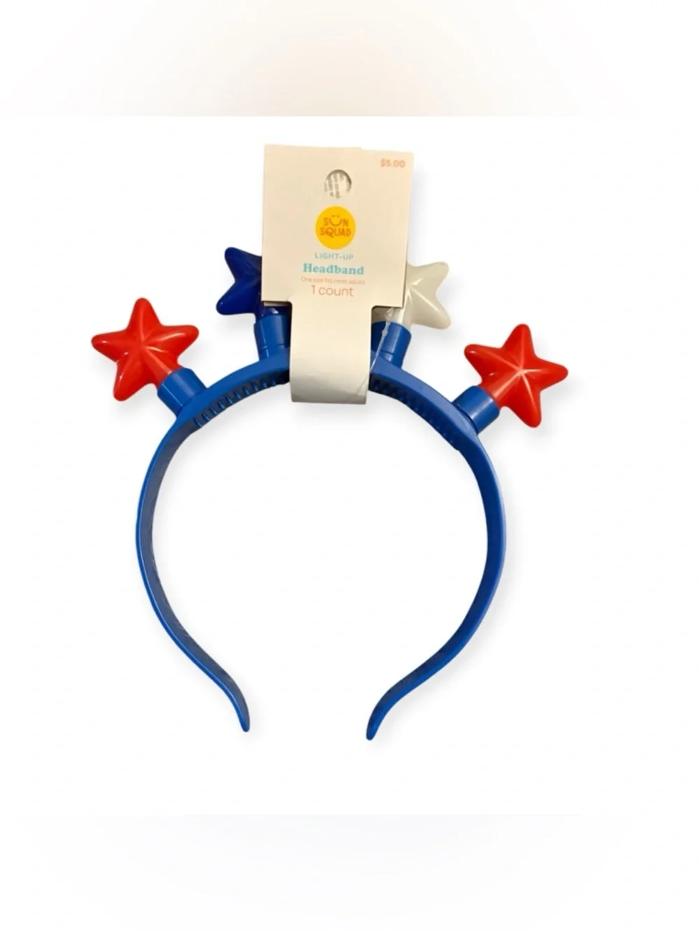 Patriotic LED Star Headband - Red, White, Blue Set of 5